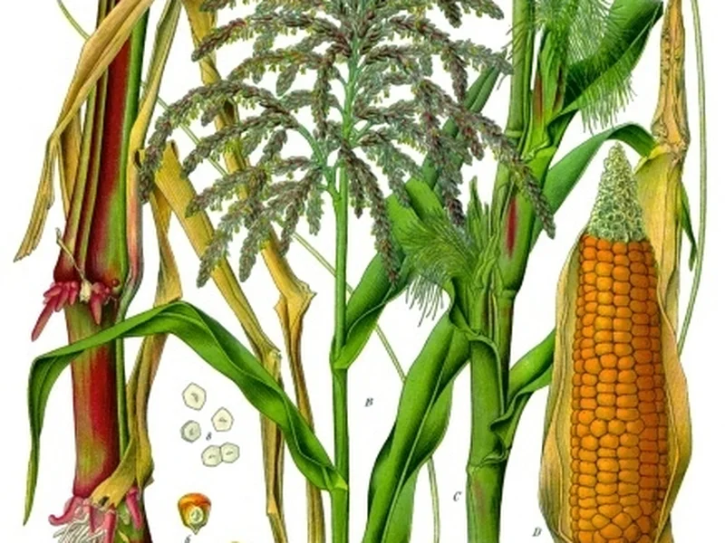 Sweetcorn growing in a UK garden
